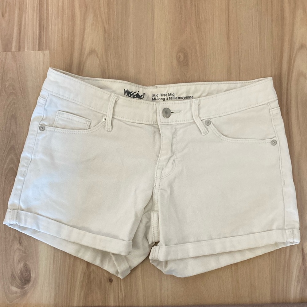 White jean shorts